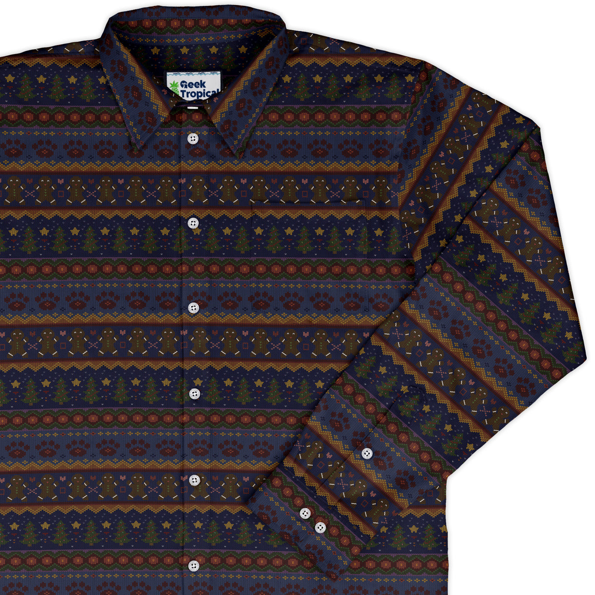 Cozy Holiday Sweater Long Sleeve Button Up Shirt cover