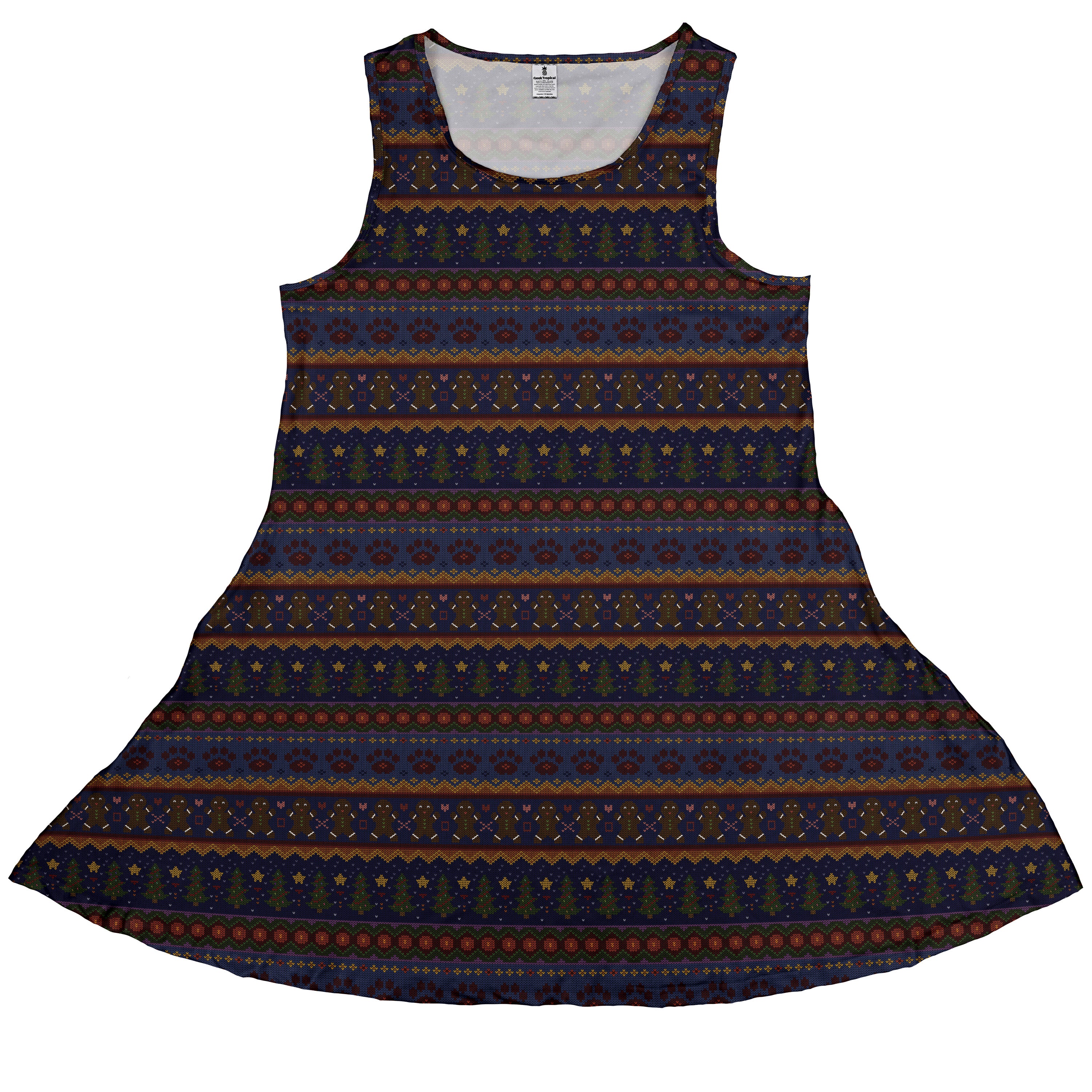 Cozy Holiday Sweater Sleeveless Dress front
