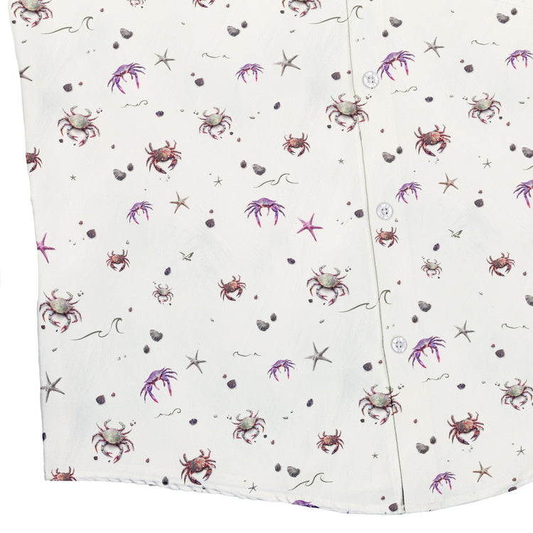 Crab Spread Button Up Shirt Geek Nerd adult sizing Design by Vlad Mel Marine biology