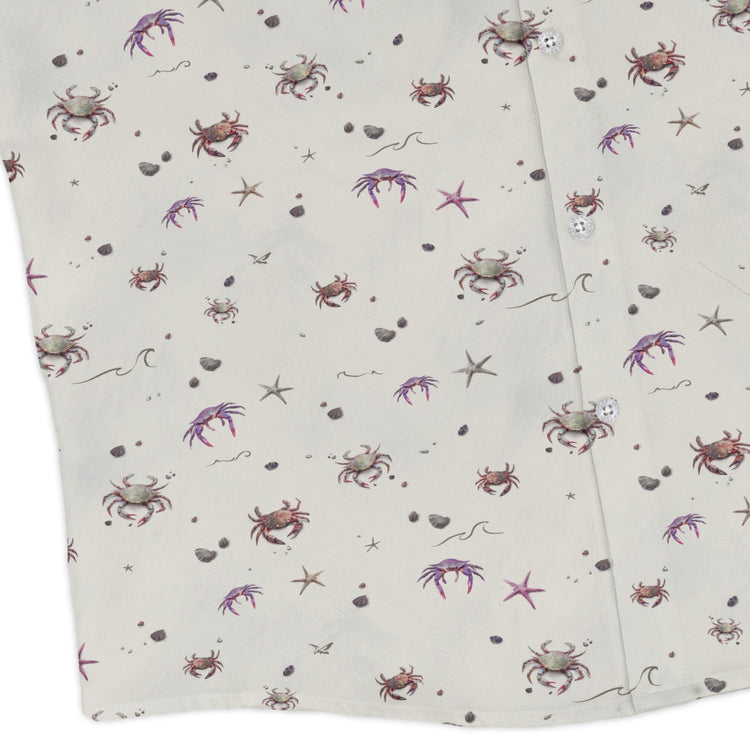 Crab Spread Long Sleeve Button Up Shirt Geek Nerd adult sizing Design by Vlad Mel FLOW DESC WRITING