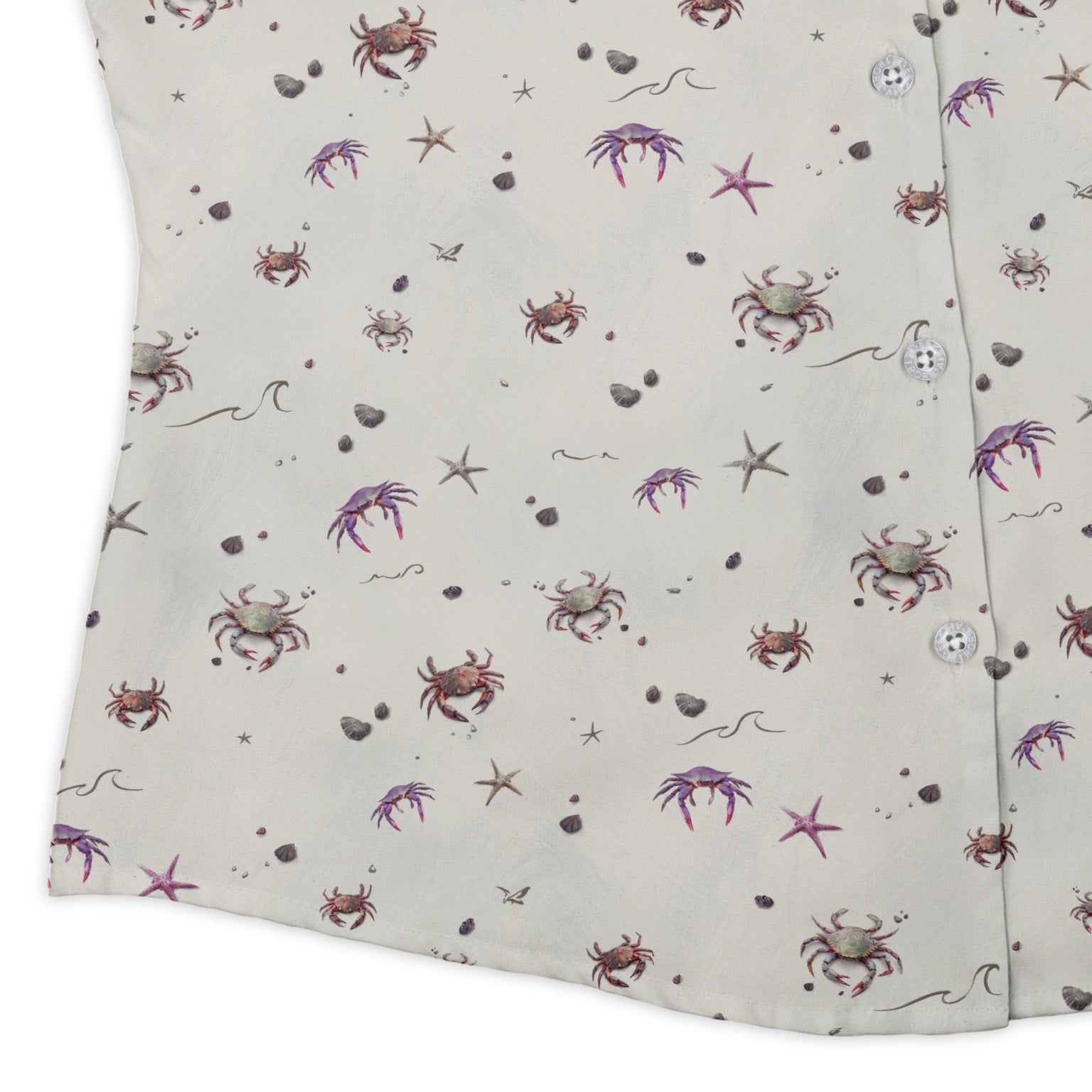 Crab Spread Curvy Button Up Shirt Geek Nerd Design by Vlad Mel Marine biology q4