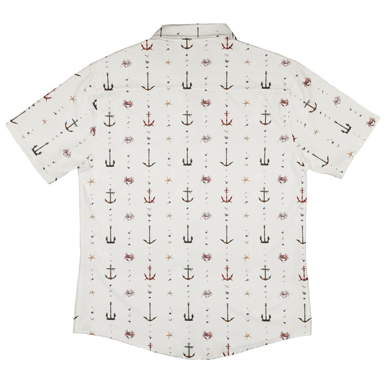 Crabby Anchors Button Up Shirt Geek Nerd adult sizing Design by Vlad Mel Marine biology