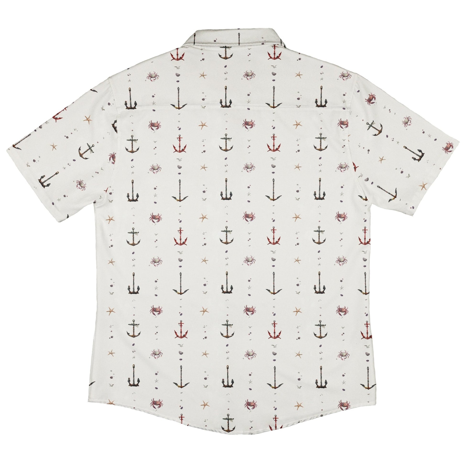 Crabby Anchors Button Up Shirt Geek Nerd adult sizing Design by Vlad Mel Marine biology
