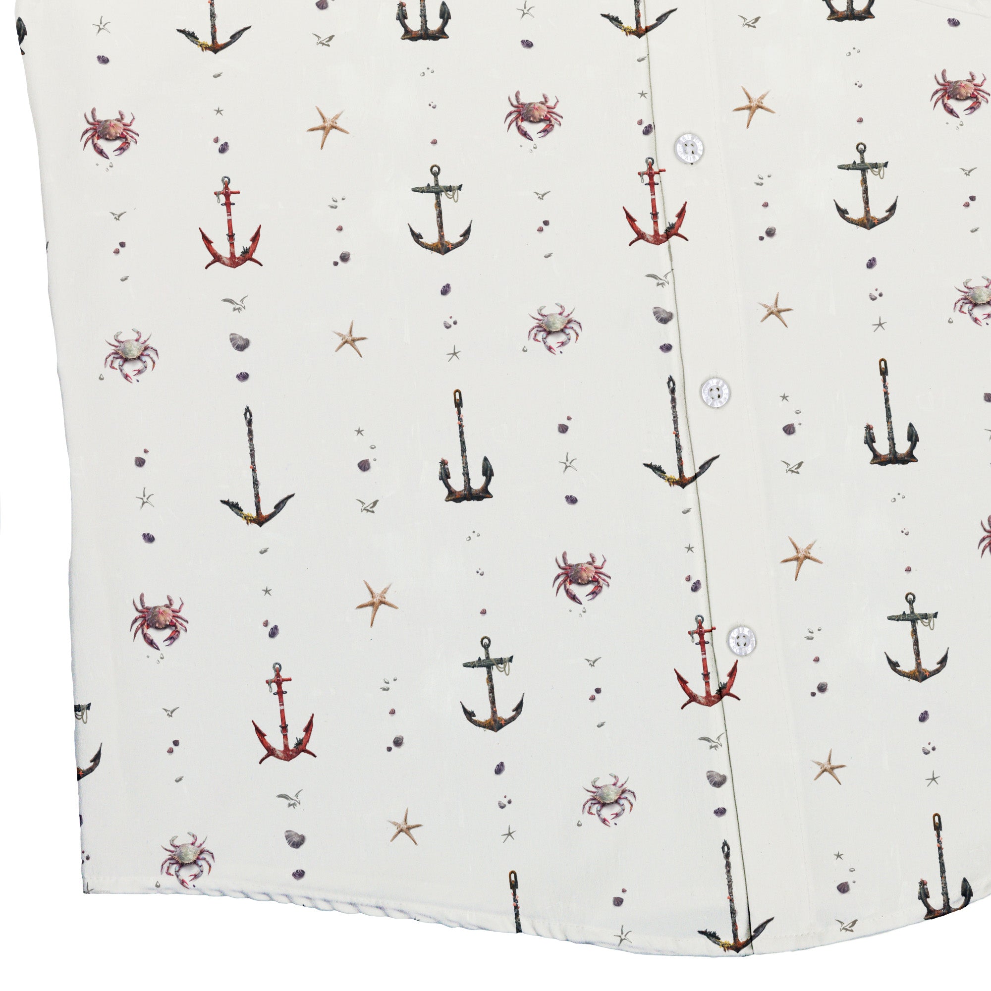 Crabby Anchors Button Up Shirt Geek Nerd adult sizing Design by Vlad Mel Marine biology