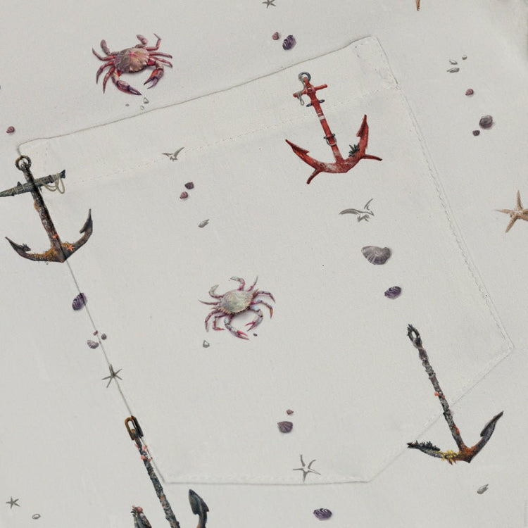 Crabby Anchors Button Up Shirt Geek Nerd adult sizing Design by Vlad Mel Marine biology