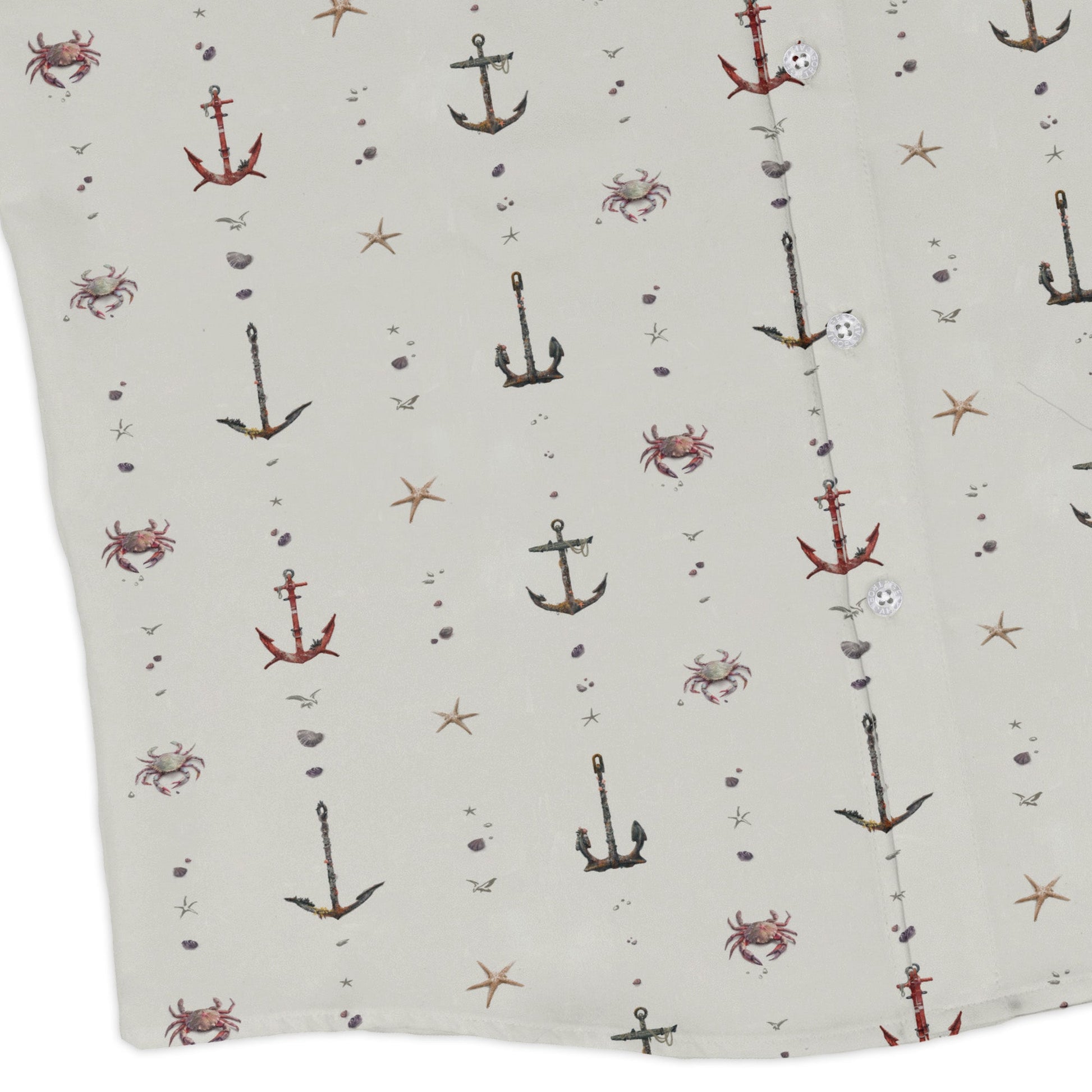 Crabby Anchors Long Sleeve Button Up Shirt Geek Nerd adult sizing Design by Vlad Mel FLOW DESC WRITING