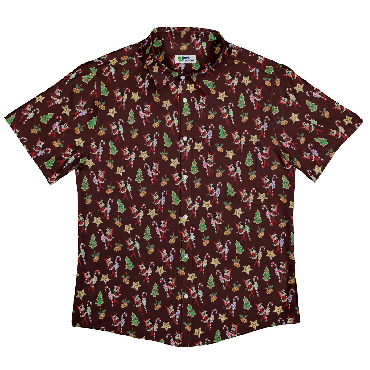Crimson Faerie Button Up Shirt Flat Front