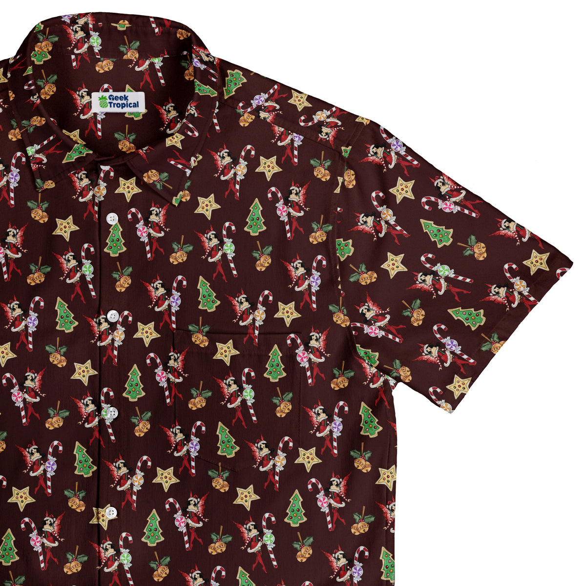 Crimson Faerie Button Up Shirt Top Corner