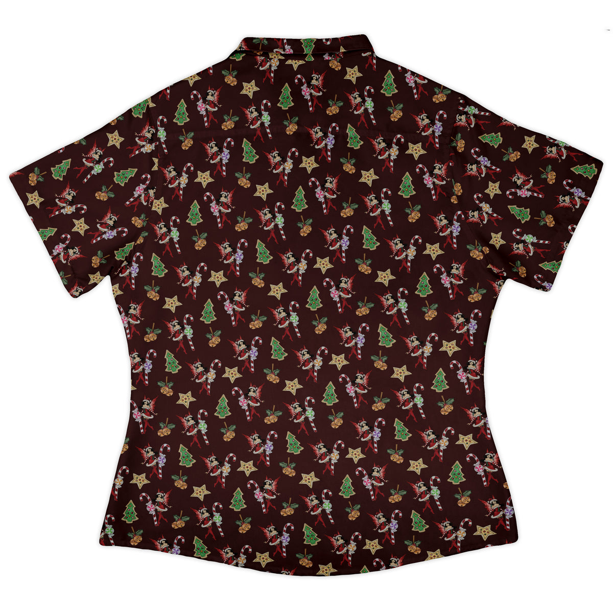 Crimson Faerie Curvy Button Up Shirt womens back