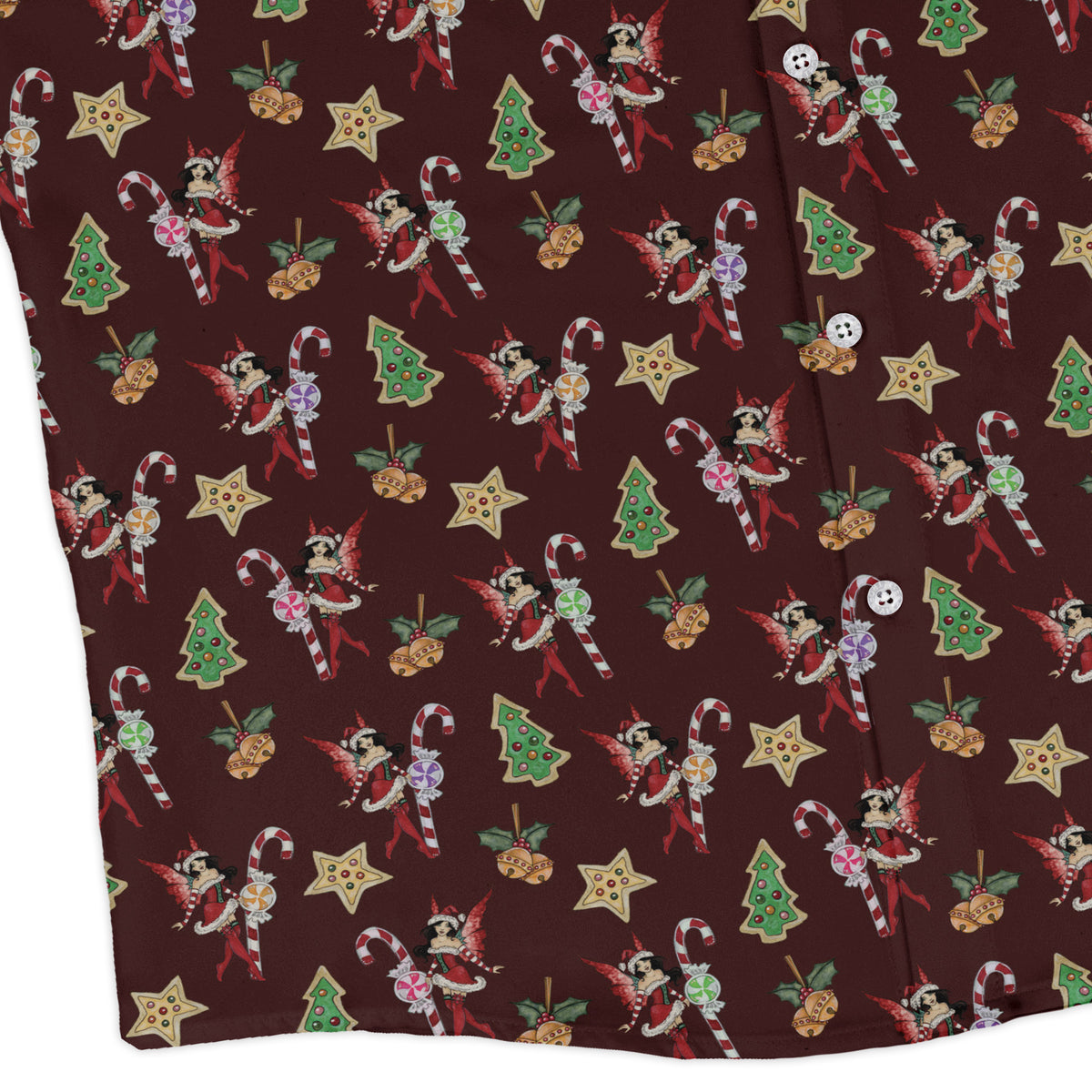 Crimson Faerie Long Sleeve Button Up Shirt corner