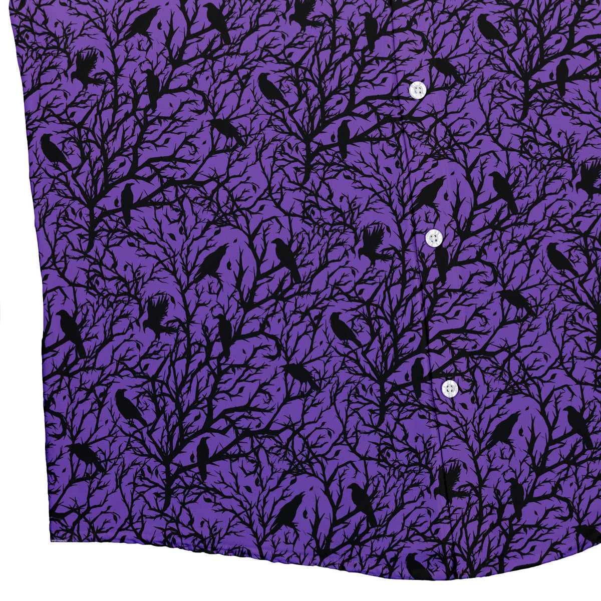 Crows At Dusk Button Up Shirt Bottom Corner