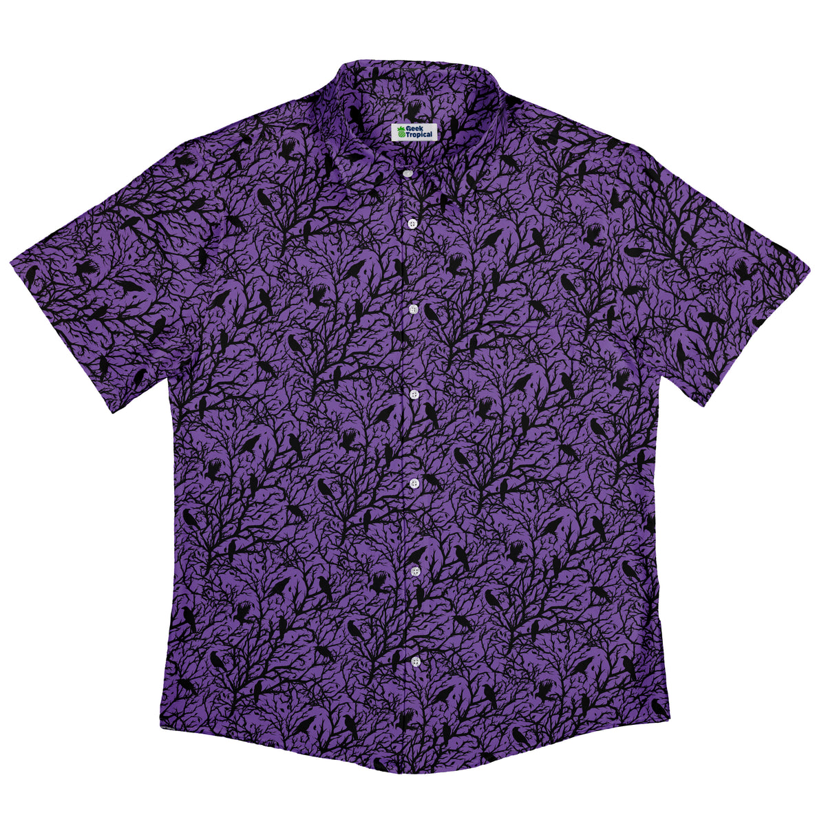 Crows At Dusk Button Up Shirt Flat Front