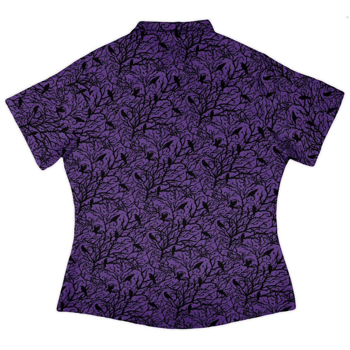 Crows At Dusk Curvy Button Up Shirt womens back