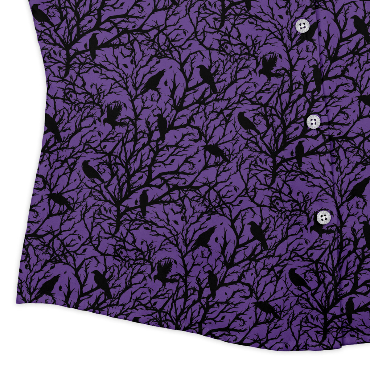 Crows At Dusk Curvy Button Up Shirt womens corner