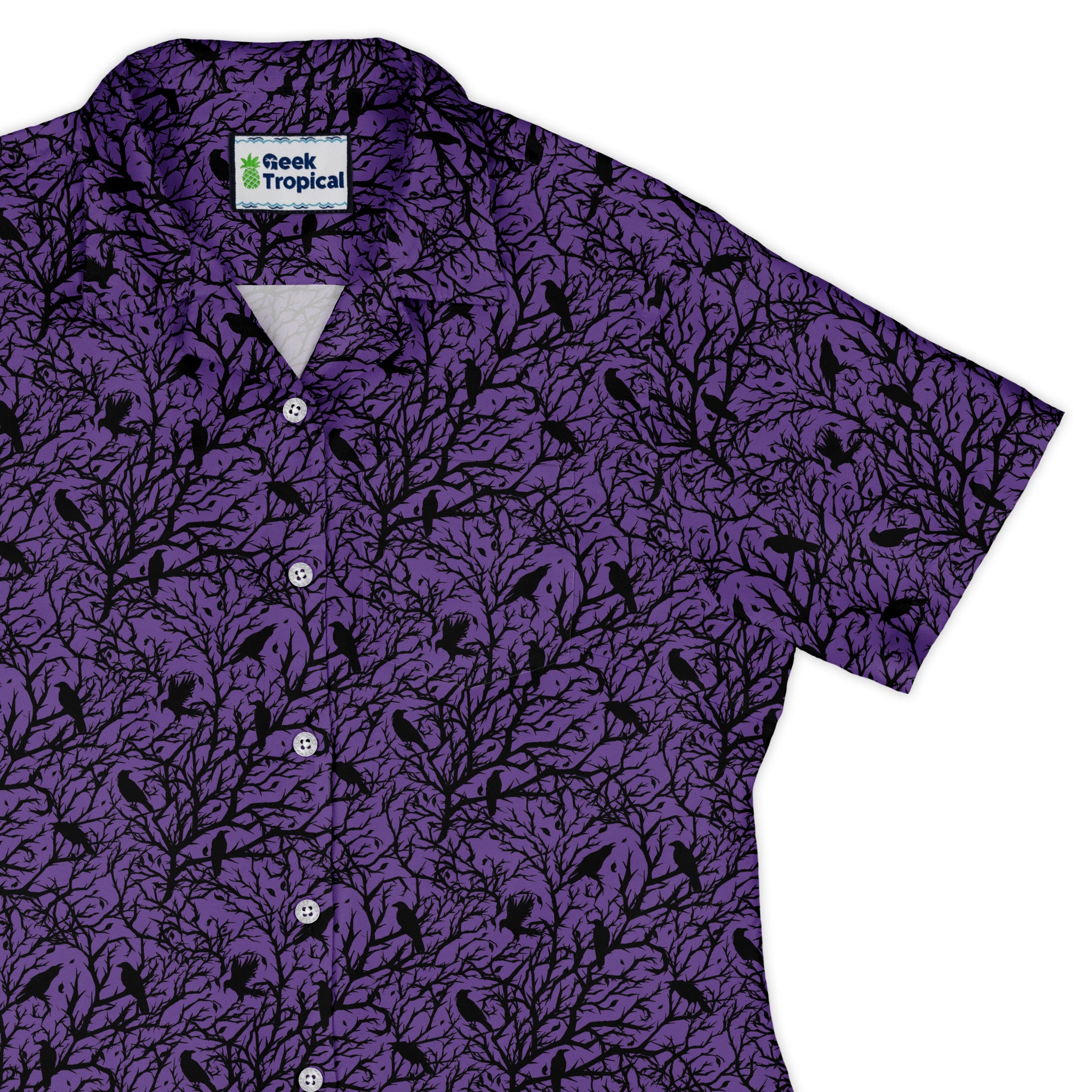 Crows At Dusk Curvy Button Up Shirt womens top right