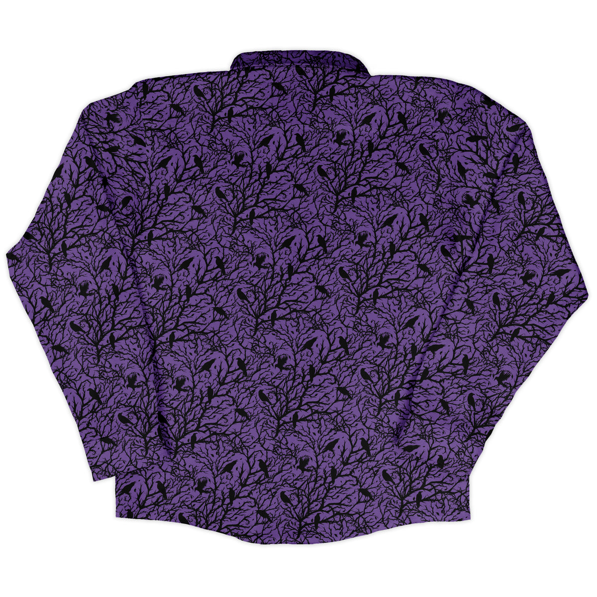 Crows At Dusk Long Sleeve Button Up Shirt back
