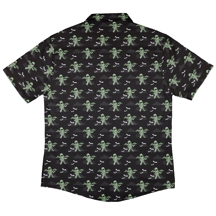 Cthlhu fog Button Up Shirt Geek Nerd adult sizing Fantasy Prints halloween