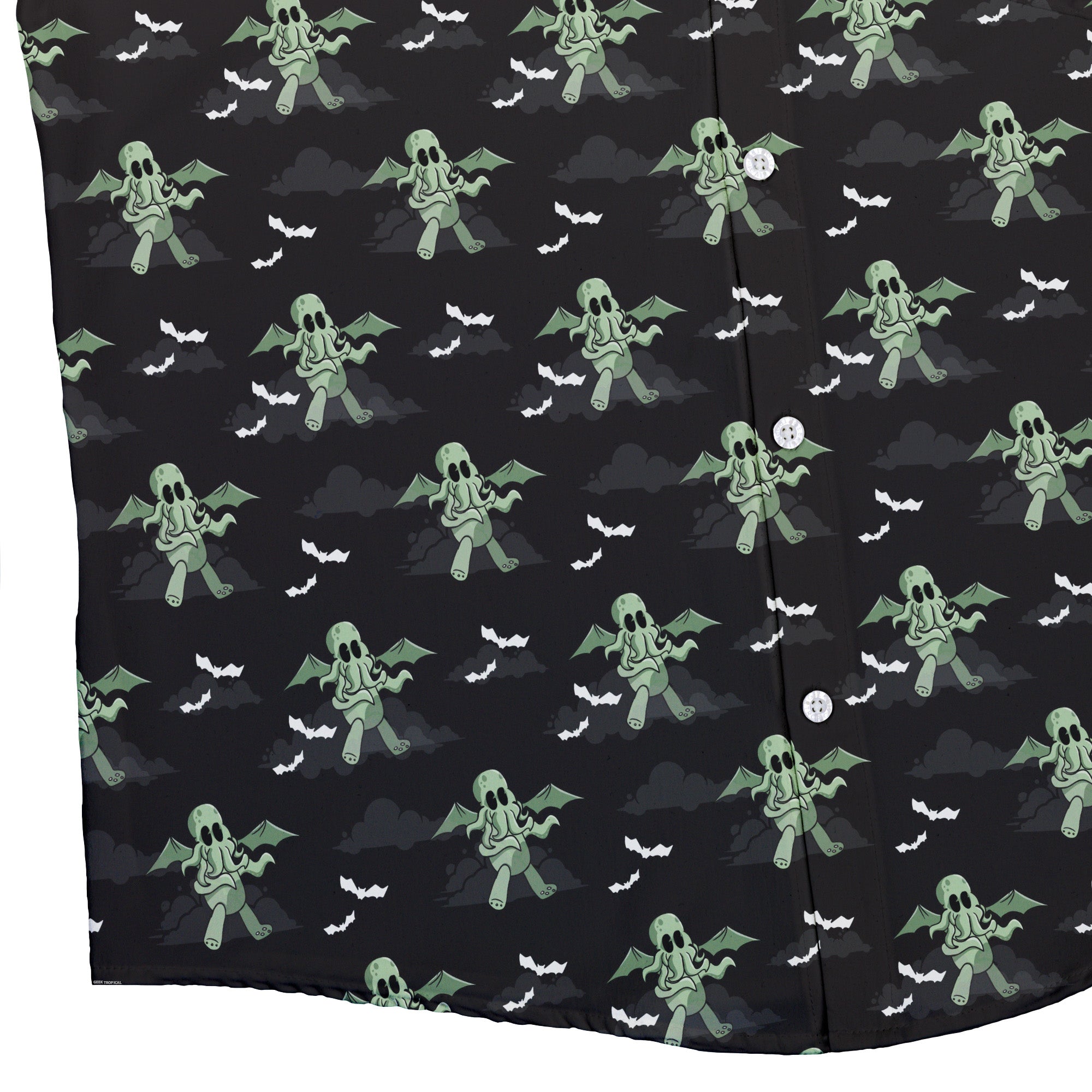 Cthlhu fog Button Up Shirt Geek Nerd adult sizing Fantasy Prints halloween