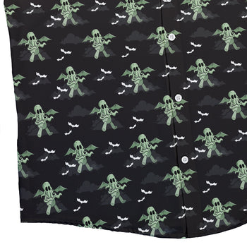 Cthlhu fog Button Up Shirt Geek Nerd adult sizing Fantasy Prints halloween