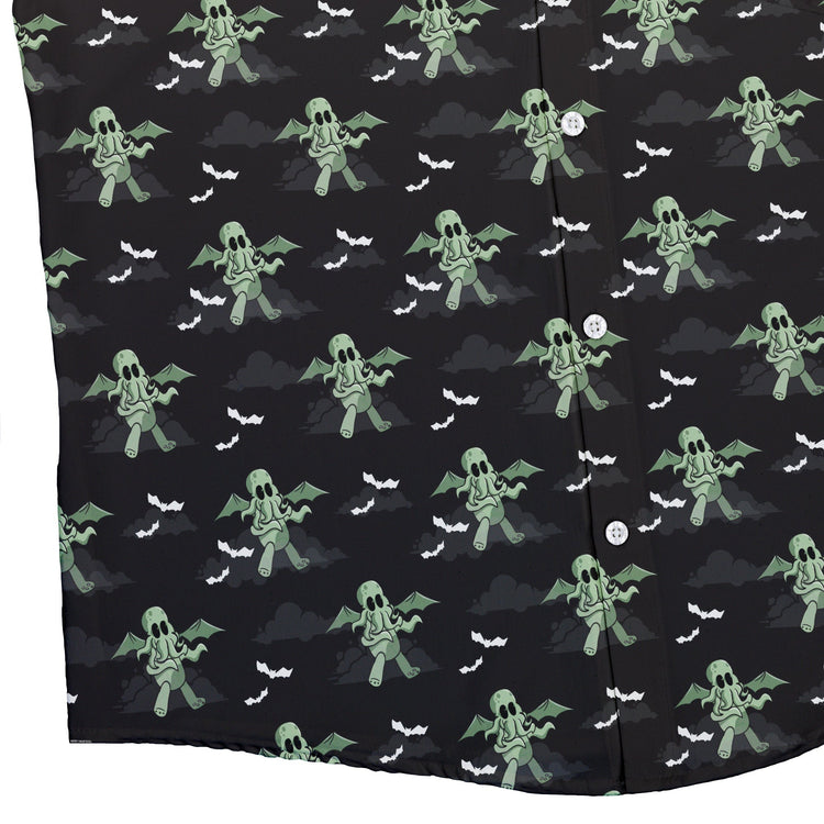 Cthlhu fog Button Up Shirt Geek Nerd adult sizing Fantasy Prints halloween