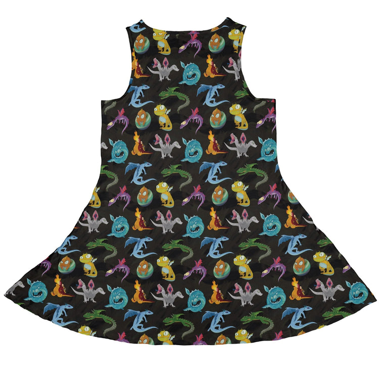 Cute Baby Dragons Dress Geek Nerd Animal Patterns Designs by Nathan Fantasy Prints