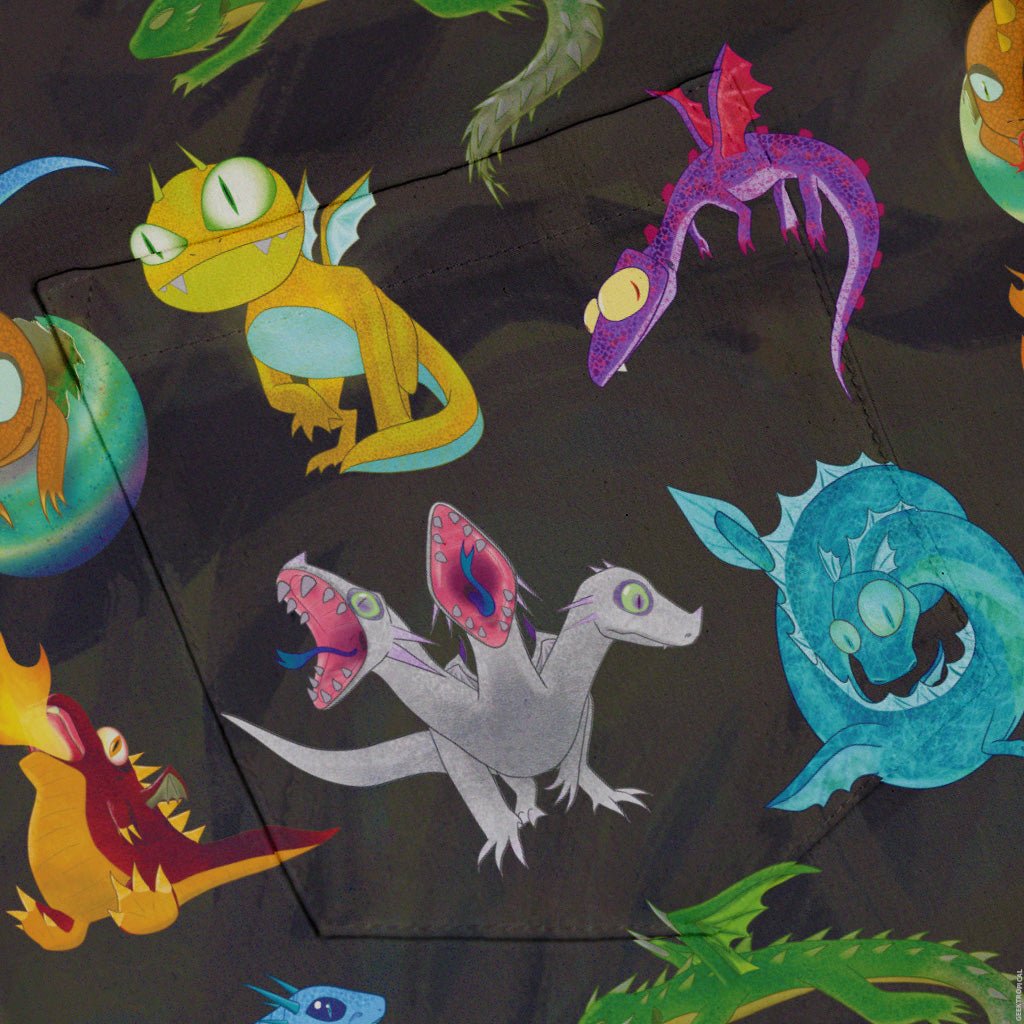 Cute Baby Dragons Button Up Shirt - adult sizing - Animal Patterns - Designs by Nathan