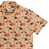 Cute Mushroom Fungi and Slime Orange Pink Video Game Button Up Shirt - adult sizing - Botany Print - video game arcade print