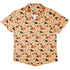 Cute Mushroom Fungi and Slime Orange Pink Video Game Button Up Shirt - adult sizing - Botany Print - video game arcade print