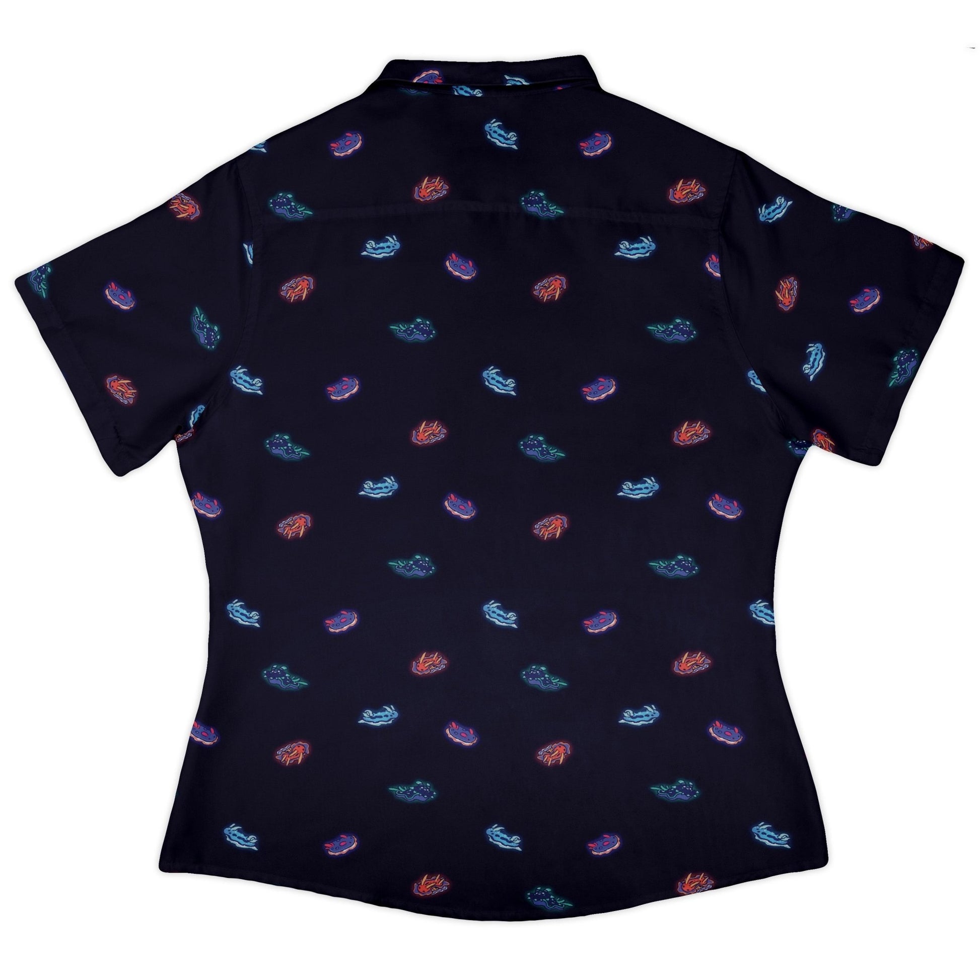 Cute Sea Slugs Curvy Button Up Shirt Geek Nerd anime Design by Ardi Tong marine biology