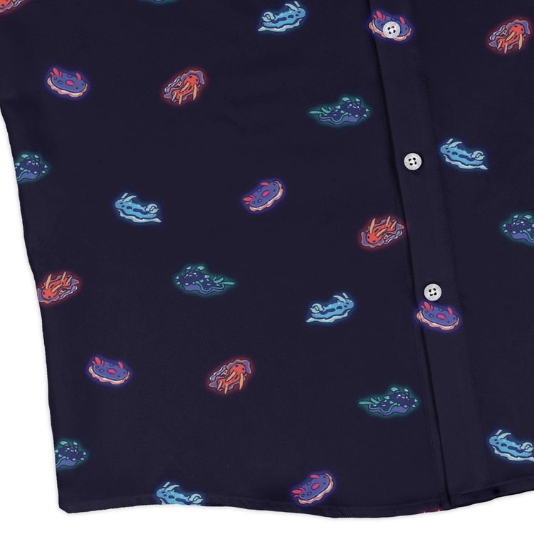 Cute Sea Slugs Long Sleeve Button Up Shirt Geek Nerd adult sizing anime Design by Ardi Tong