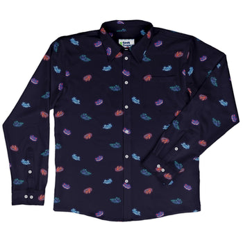 Cute Sea Slugs Long Sleeve Button Up Shirt Geek Nerd adult sizing anime Design by Ardi Tong