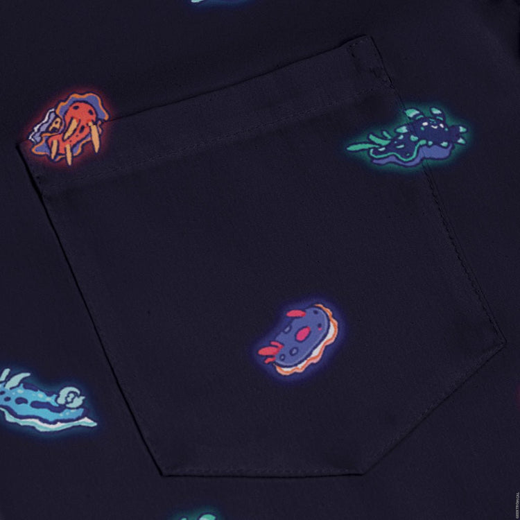 Cute Sea Slugs Long Sleeve Button Up Shirt Geek Nerd adult sizing anime Design by Ardi Tong