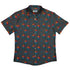 D20 Floral Hawaiian Gray Button Up Shirt - adult sizing - Design by Heather Davenport - dnd & rpg print