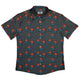D20 Floral Hawaiian Gray Button Up Shirt - adult sizing - Design by Heather Davenport - dnd & rpg print