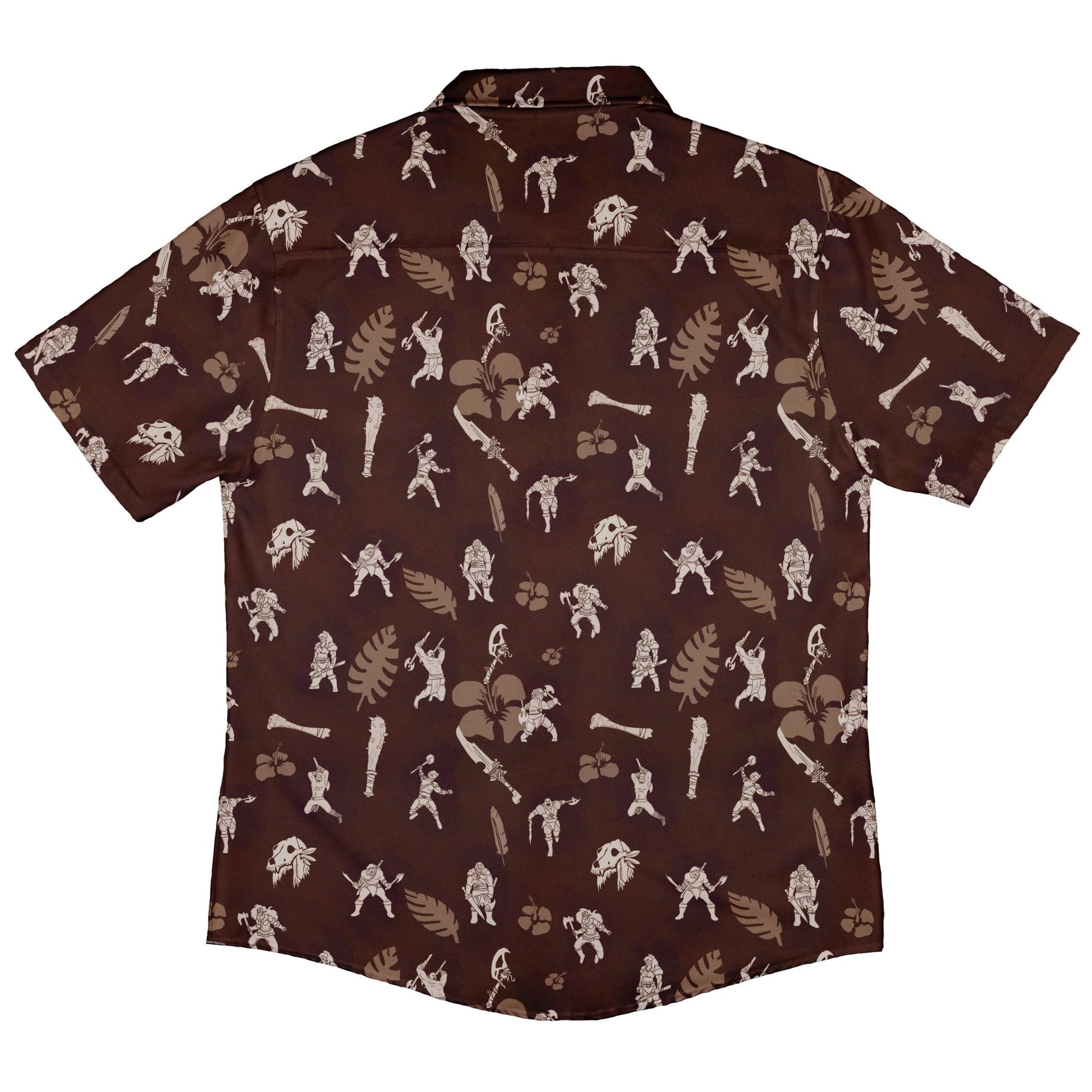 Dnd Barbarian Class Hawaiian Button Up Shirt - adult sizing - Designs by Nathan - dnd & rpg print