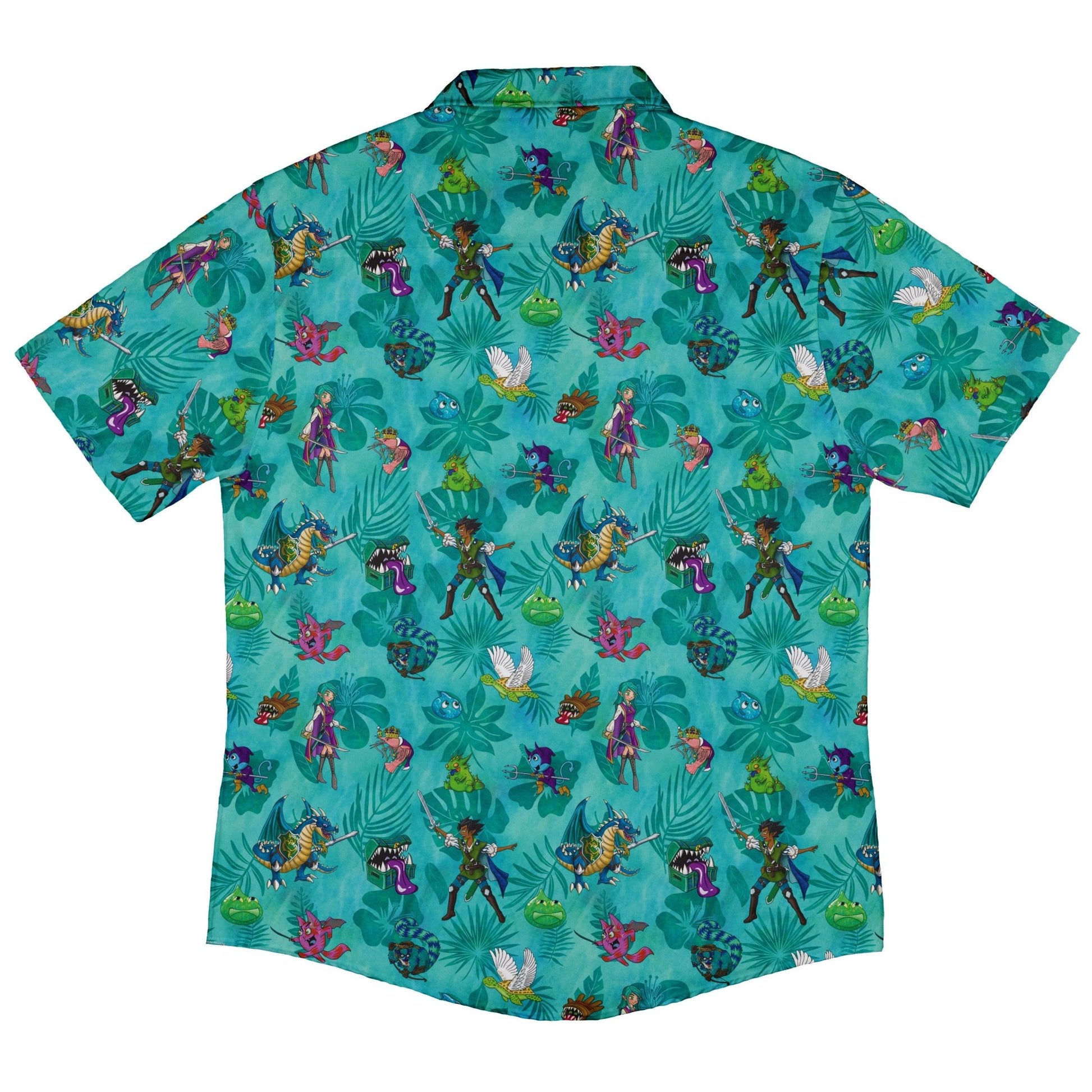 Dnd Cartoon Quest Button Up Shirt - adult sizing - Designs by Nathan - dnd & rpg print