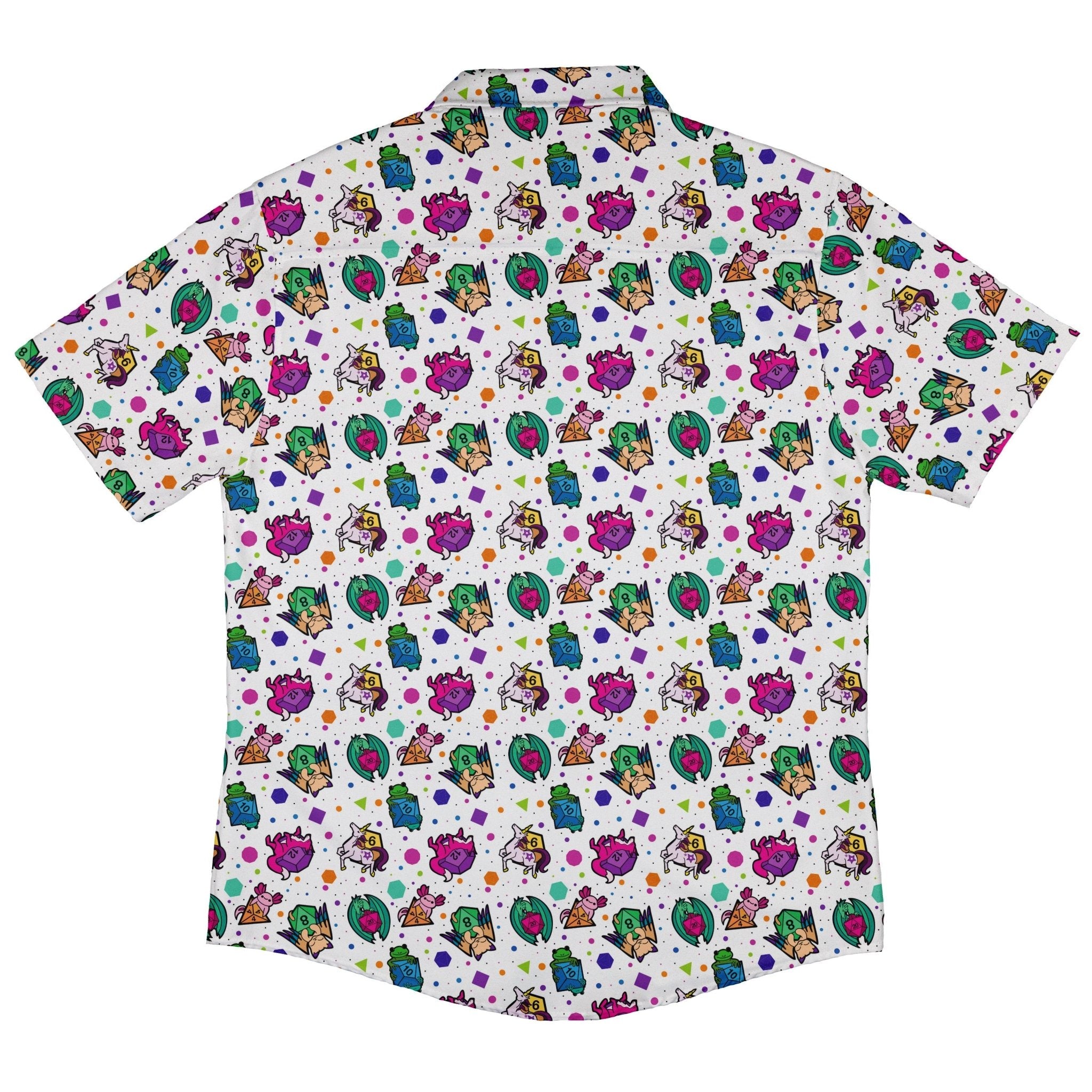 DND Dice Critters Colors Button Up Shirt - adult sizing - Animal Patterns - Designed by Rose Khan