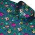 Dnd Dice Critters Teal Button Up Shirt - adult sizing - Animal Patterns - Designed by Rose Khan