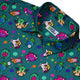 Dnd Dice Critters Teal Button Up Shirt - adult sizing - Animal Patterns - Designed by Rose Khan