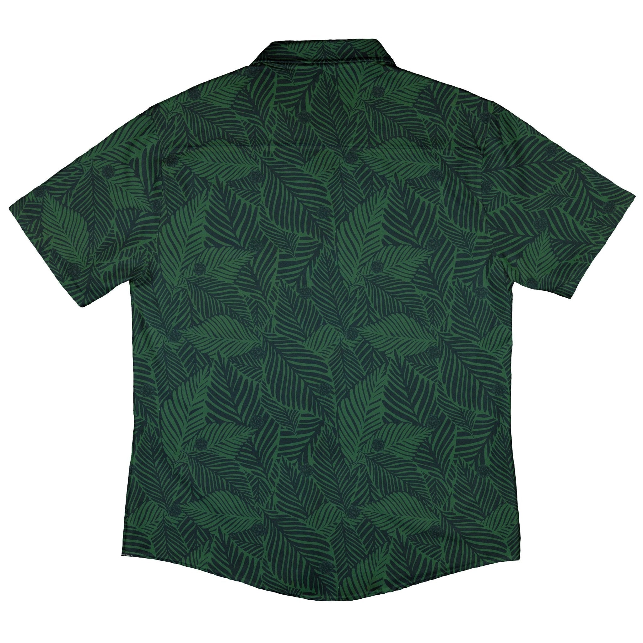 Tropical Dnd Dice Button Up Shirt - adult sizing - Design by Dunking Toast - dnd & rpg print