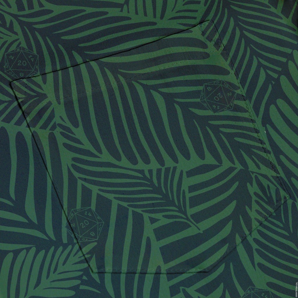 Tropical Dnd Dice Button Up Shirt - adult sizing - Design by Dunking Toast - dnd & rpg print