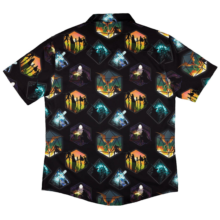 Dnd Party Campaign Button Up Shirt Geek Nerd adult sizing Designs by Nathan dnd & rpg print
