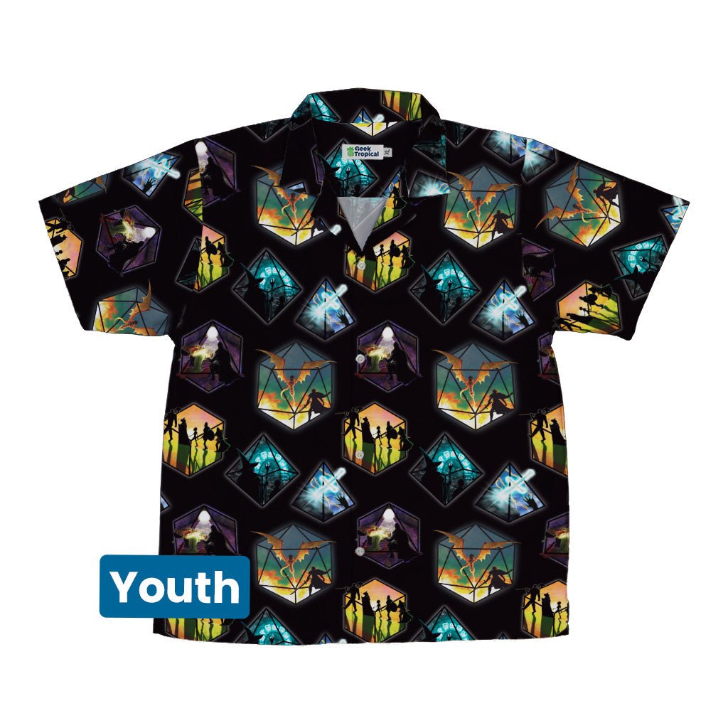 Dnd Party Campaign Youth Hawaiian Shirt Geek Nerd Designs by Nathan dnd & rpg print q225