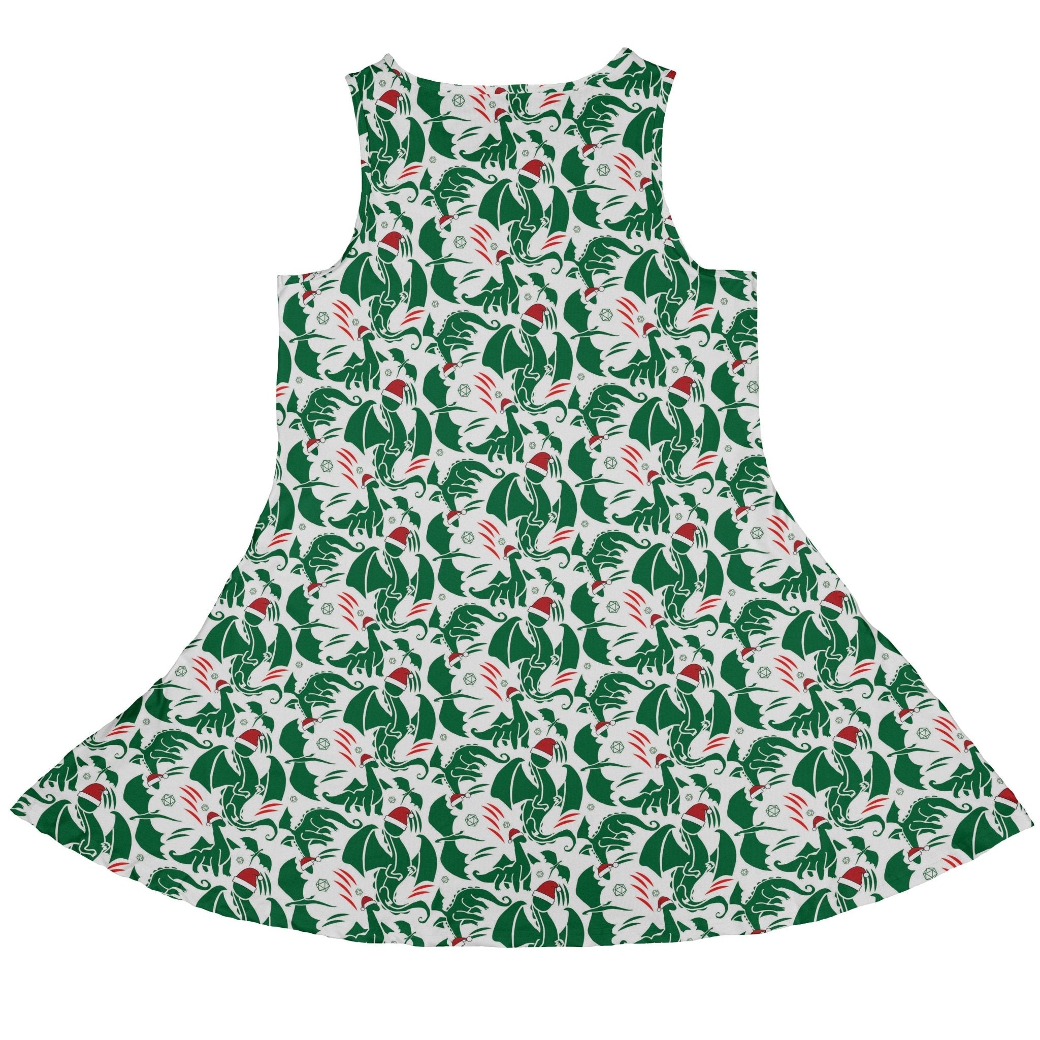 DND Santa Hat Dragons Dress Geek Nerd Christmas Print Design by Heather Davenport lx - C