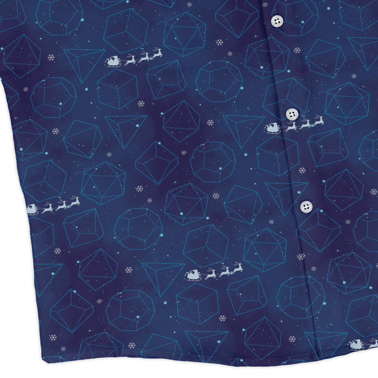 DND Space Dice Holiday Long Sleeve Button Up Shirt Geek Nerd adult sizing Christmas Print dnd & rpg print