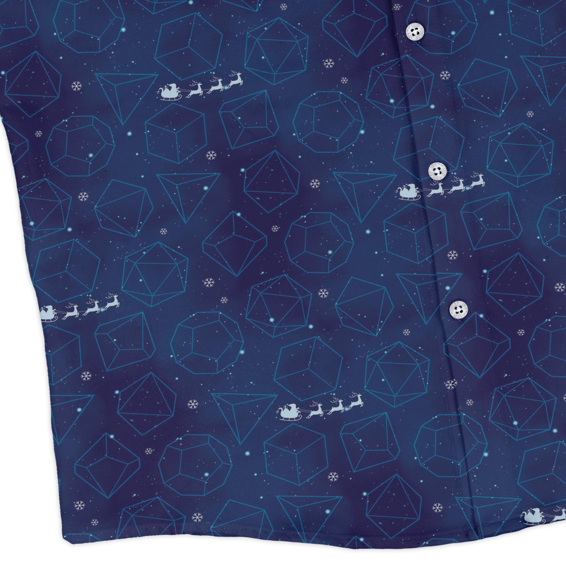 DND Space Dice Holiday Long Sleeve Button Up Shirt Geek Nerd adult sizing Christmas Print dnd & rpg print
