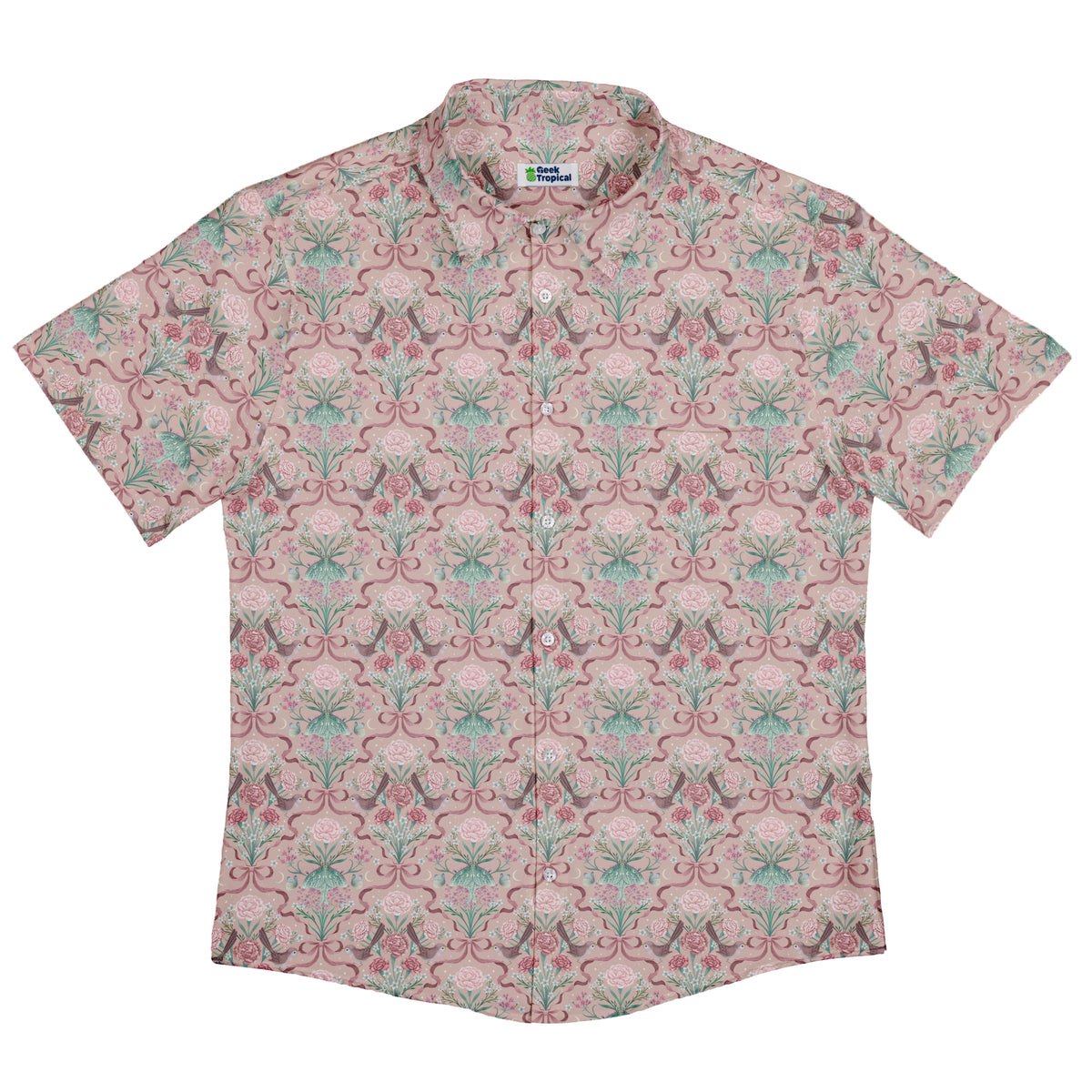 Dainty Bows Moon Garden Button Up Shirt Flat Front