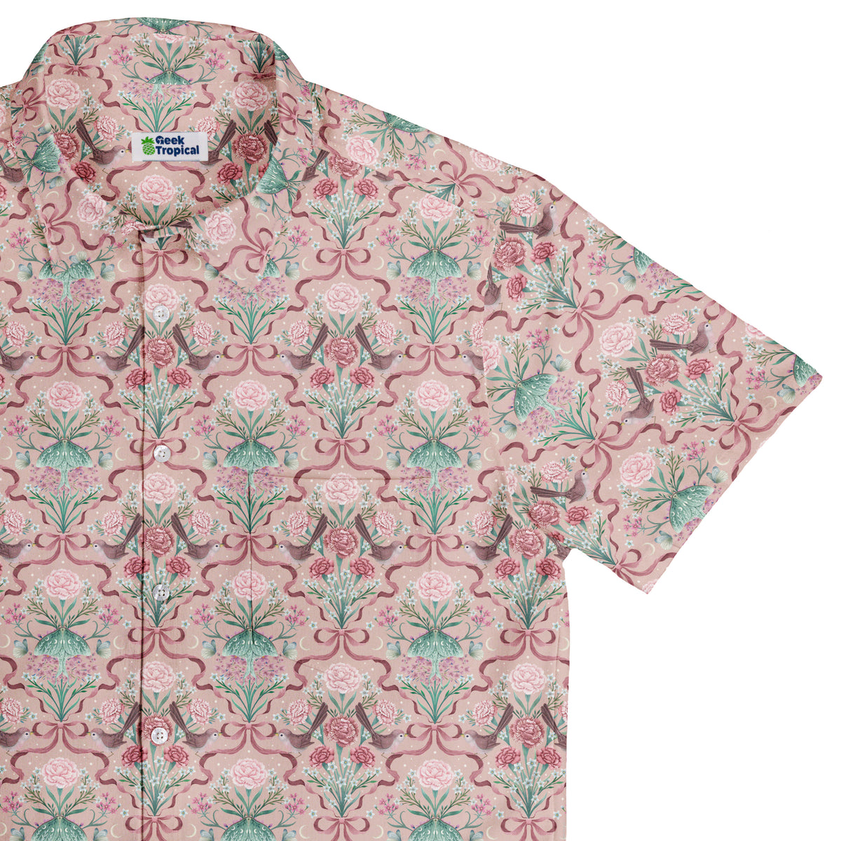 Dainty Bows Moon Garden Button Up Shirt Top Corner