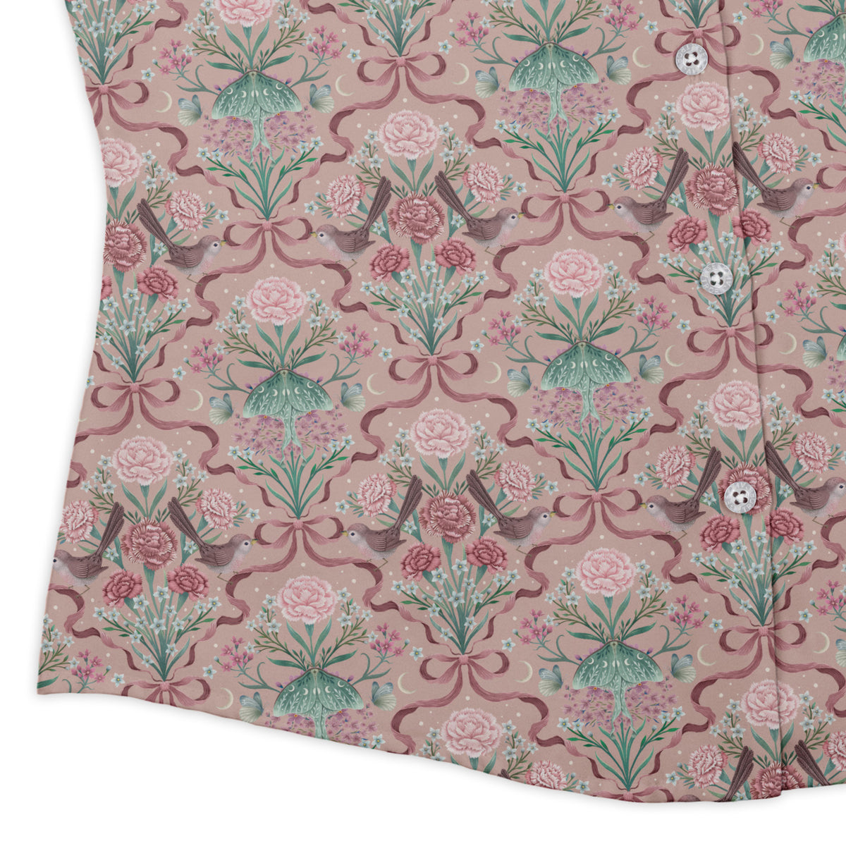 Dainty Bows Moon Garden Curvy Button Up Shirt womens corner
