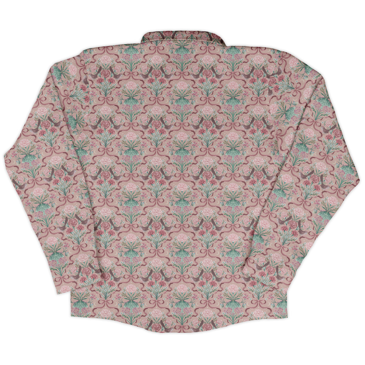 Dainty Bows Moon Garden Long Sleeve Button Up Shirt back